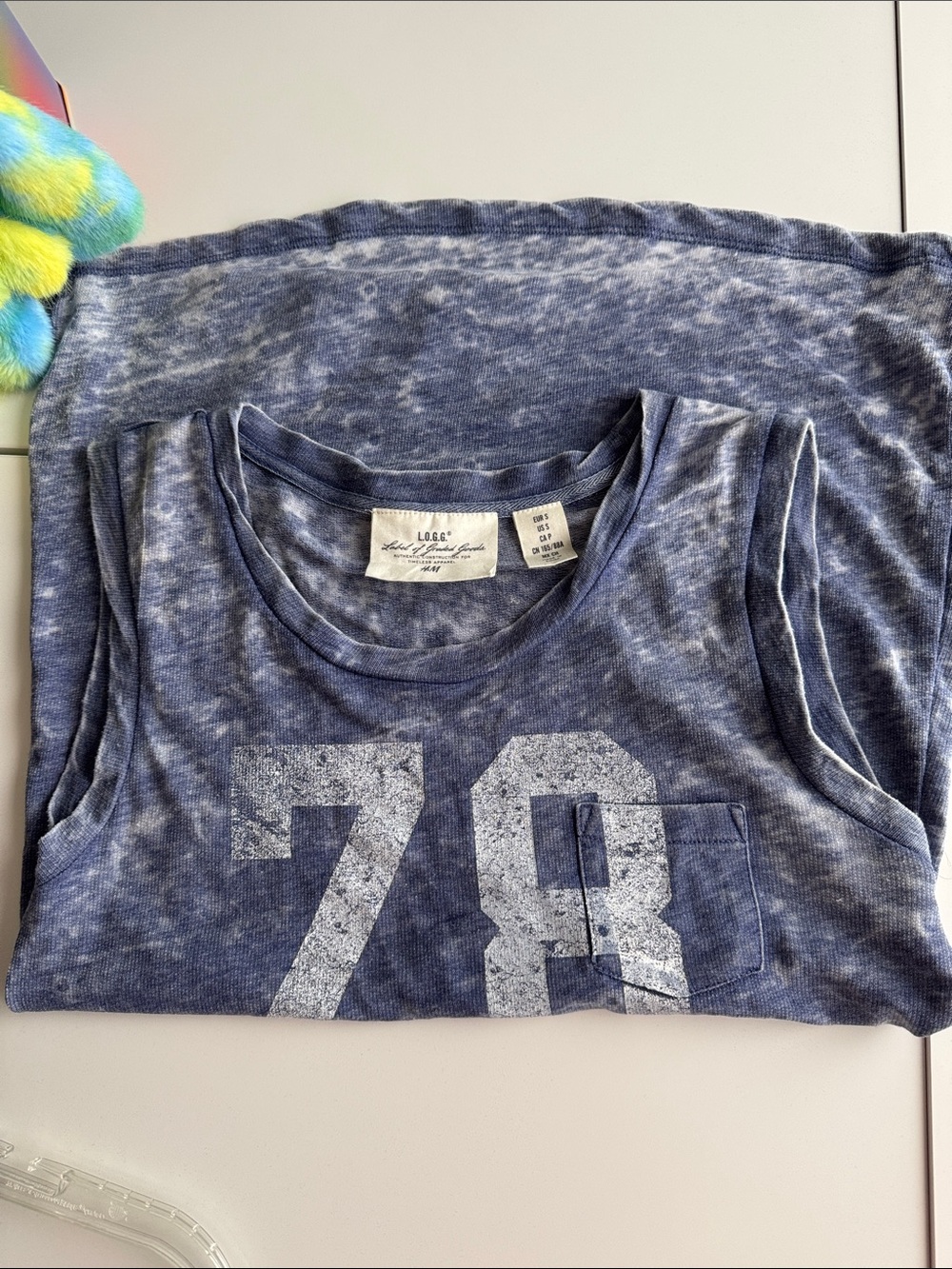 H&M Vintage-Style Blue Tie-Dye Tank Top with '78 Graphic